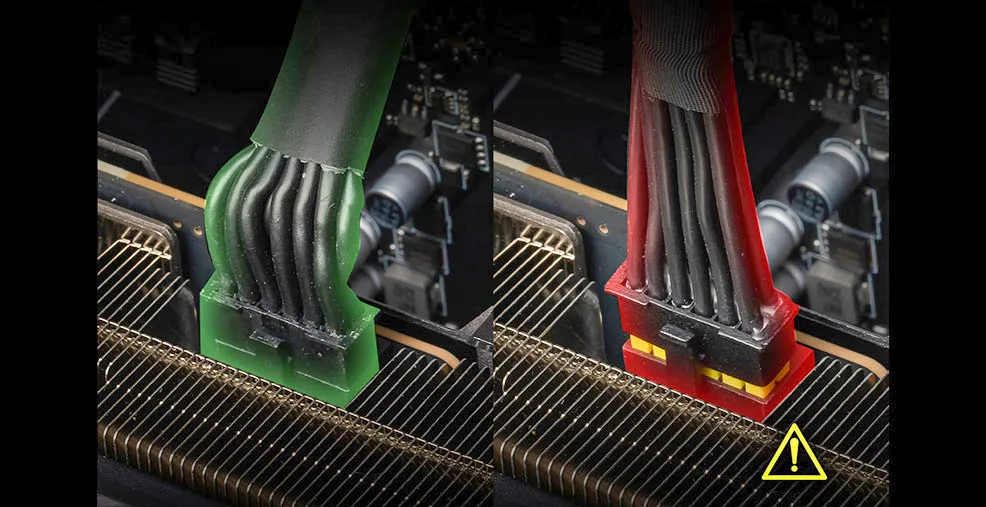 شكل الكابل 12v ذات اللون الأصفر من الموقع الرسمي لـ MSI.