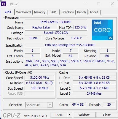 توضيح معلومات عامة عن المعالج Core I5-13600KF