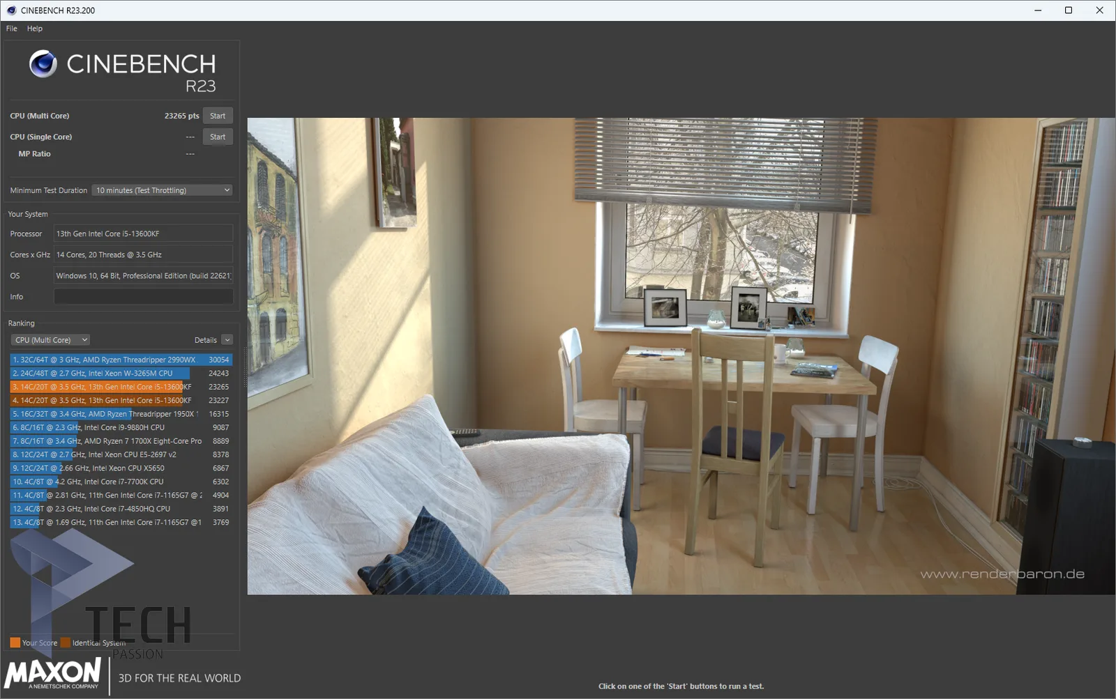 الأختبار تم بواسطة برنامج CINEBENCH R23