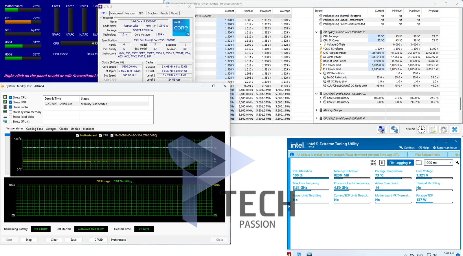الصورة توضح اختبار برنامج Aida 64 مع تردد 5.6GHz
