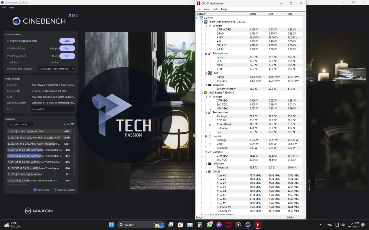 اختبار تعدد الأنوية ببرنامج CINEBENCH R24