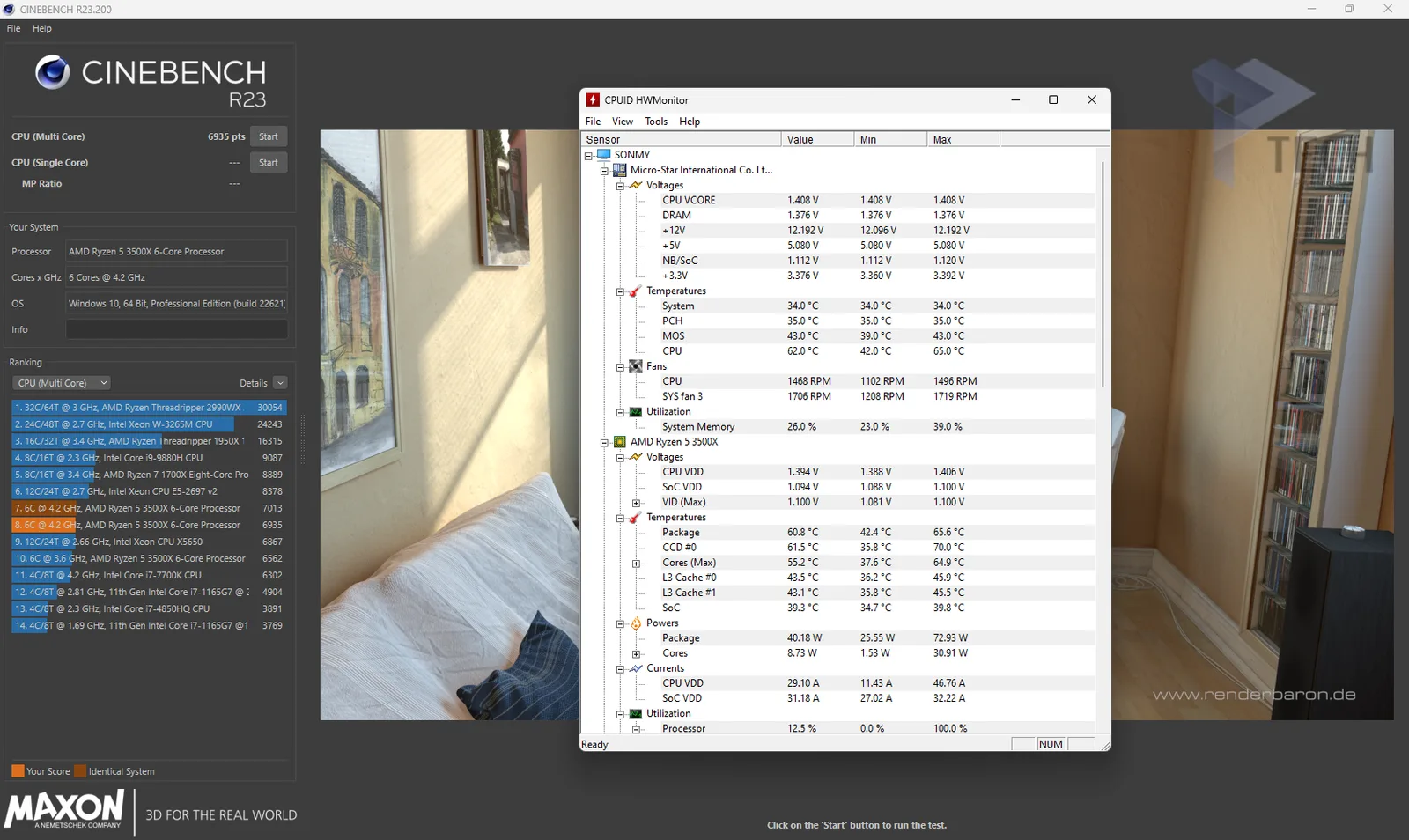 اختبار Cinebench R23 للأنوية المتعددة