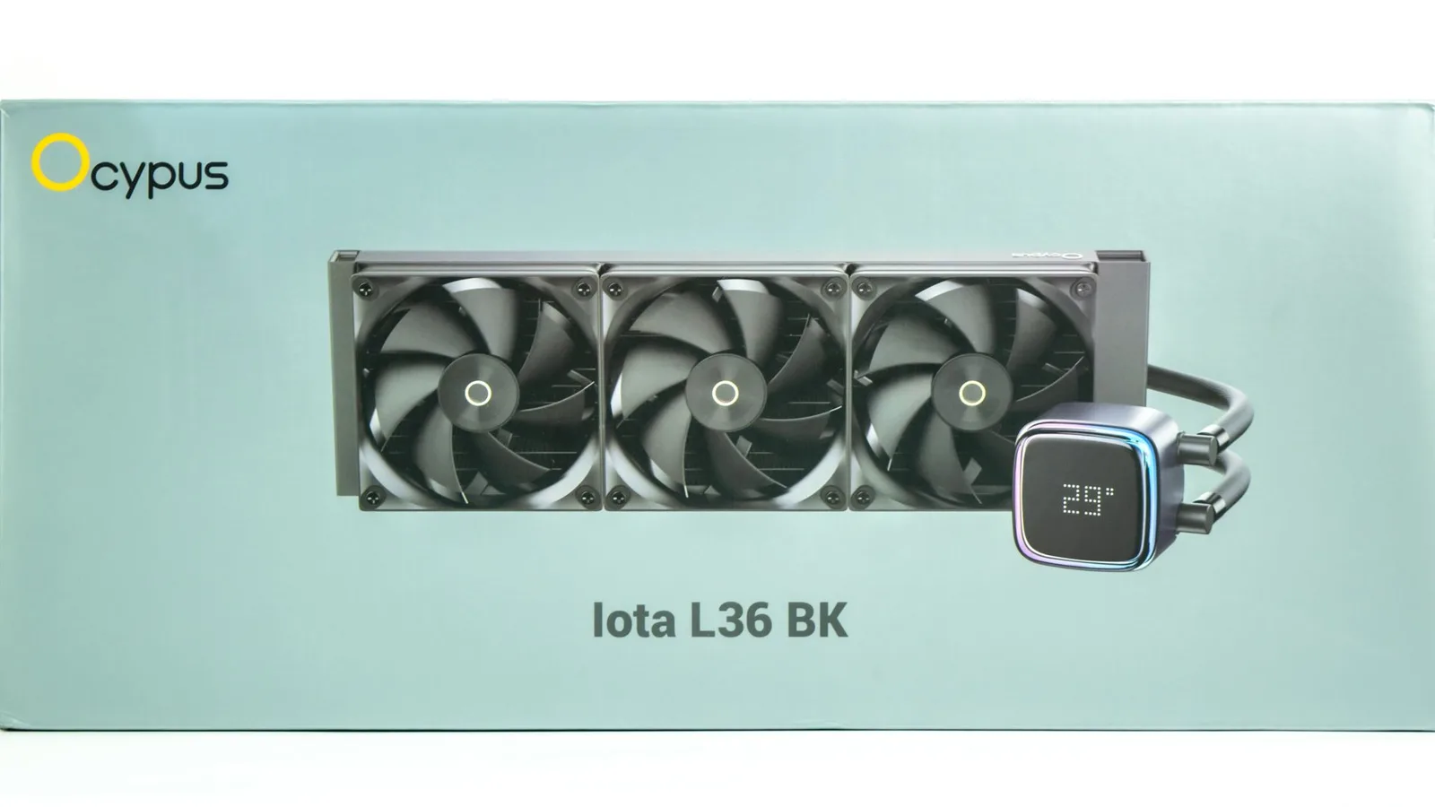 بينما الجانب الأيمن يحتوي فقط على اسم المبرد Iota L36 BK.