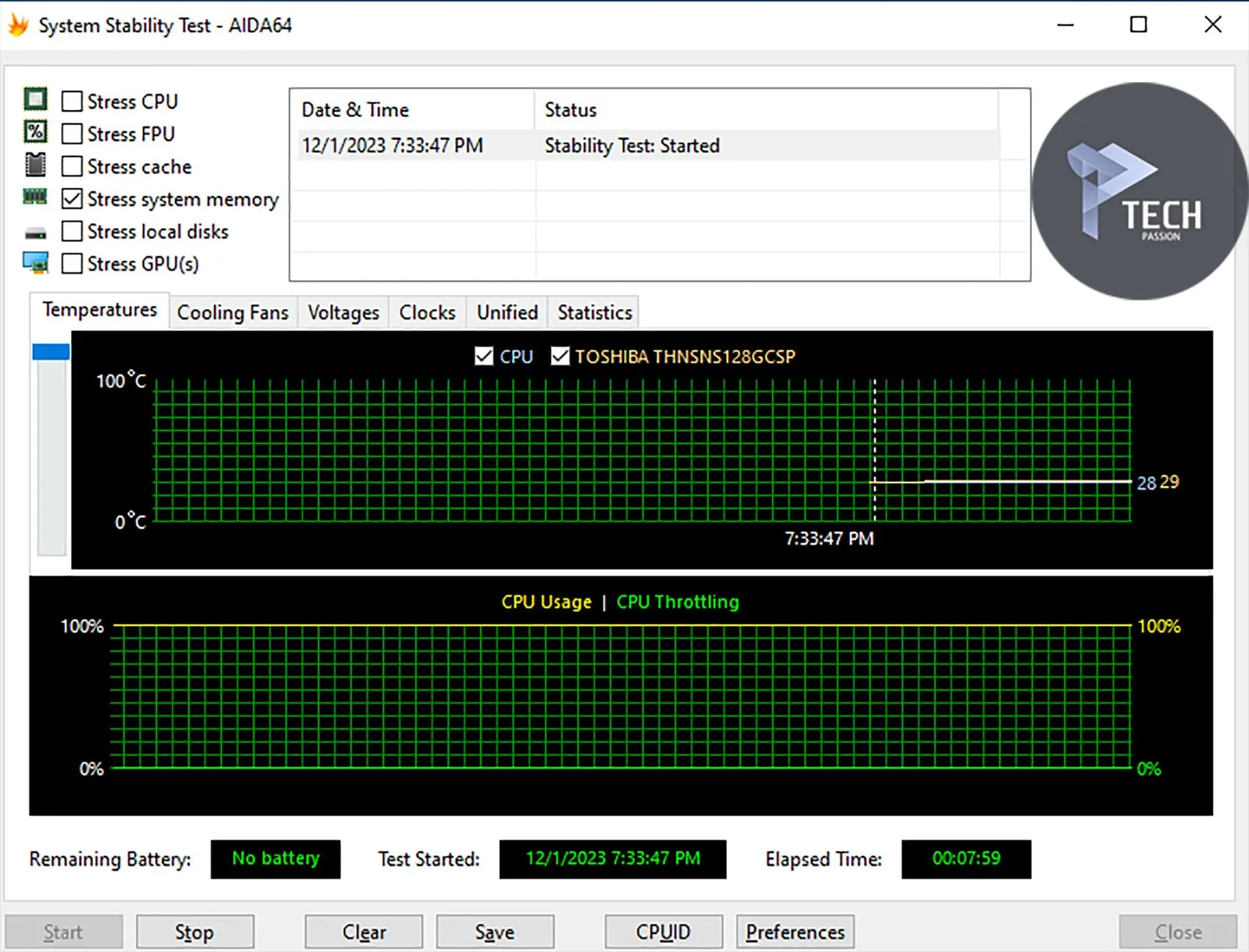 اختبار Aida64 مع تردد 3600MHz
