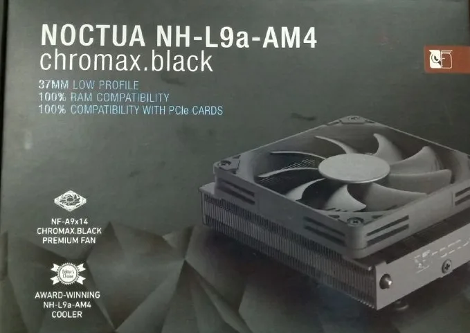 شكل علبة مبرد Noctua NH-L9a-AM4 chromax.black من الأمام