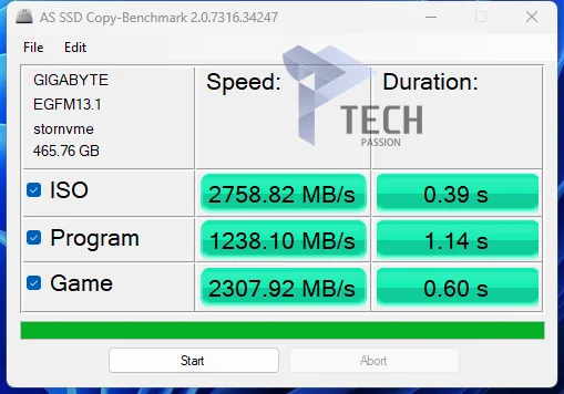 الجزء الثاني من نتائج برنامج As SSD Benchmark