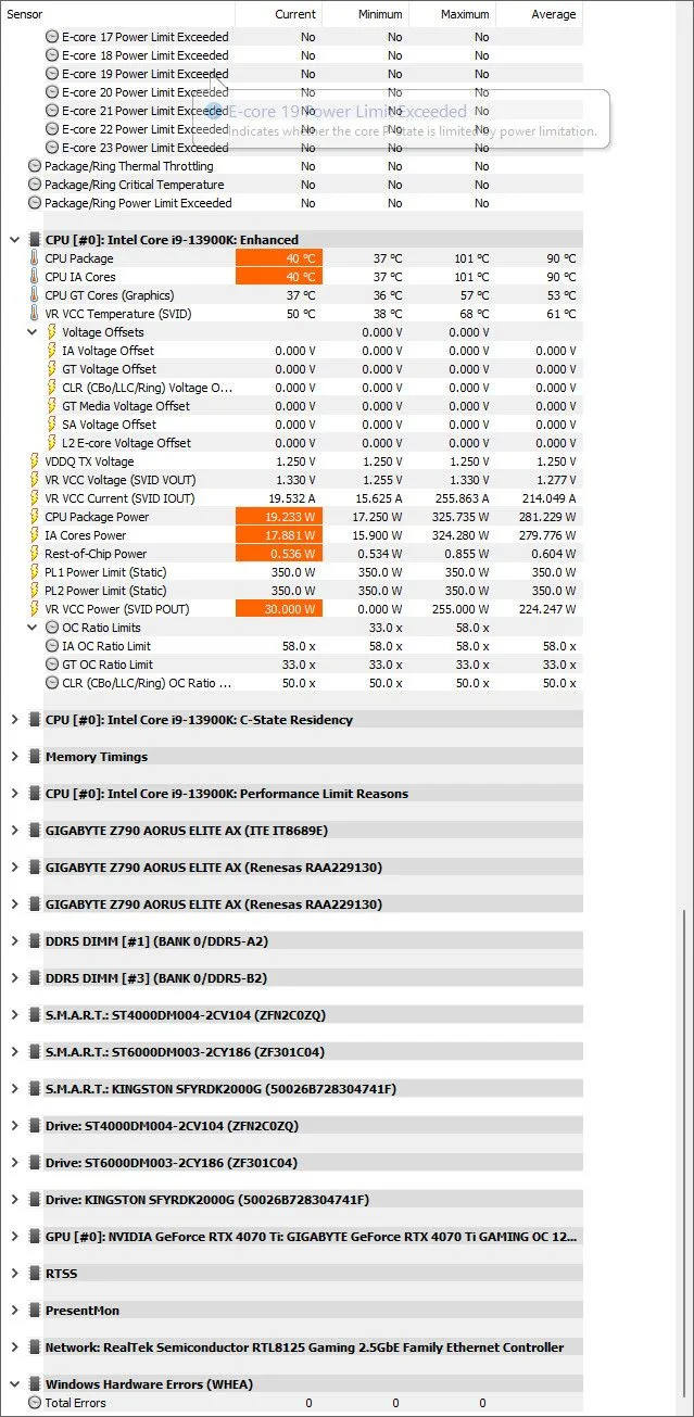 نتيحة اختبار برنامج Cinebench R23 لمدة نصف ساعة (2)